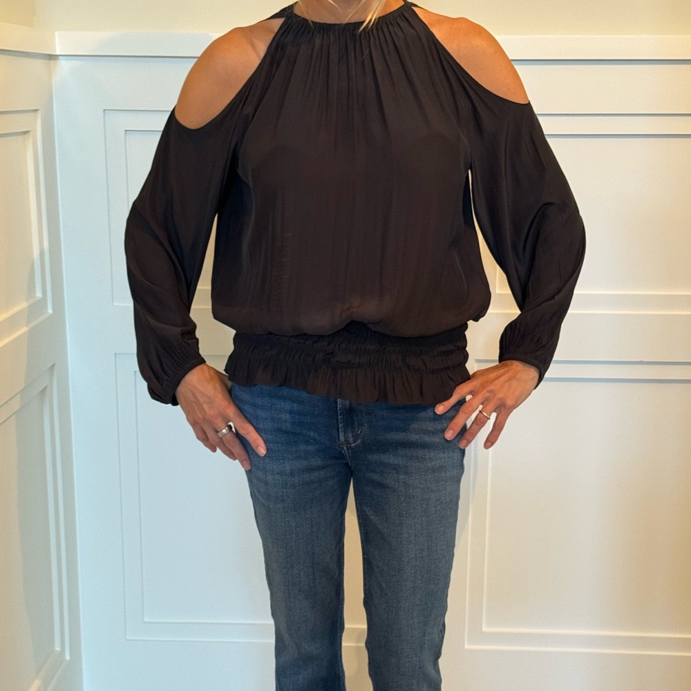 Ramy Brook Black Cold Shoulder Blouse